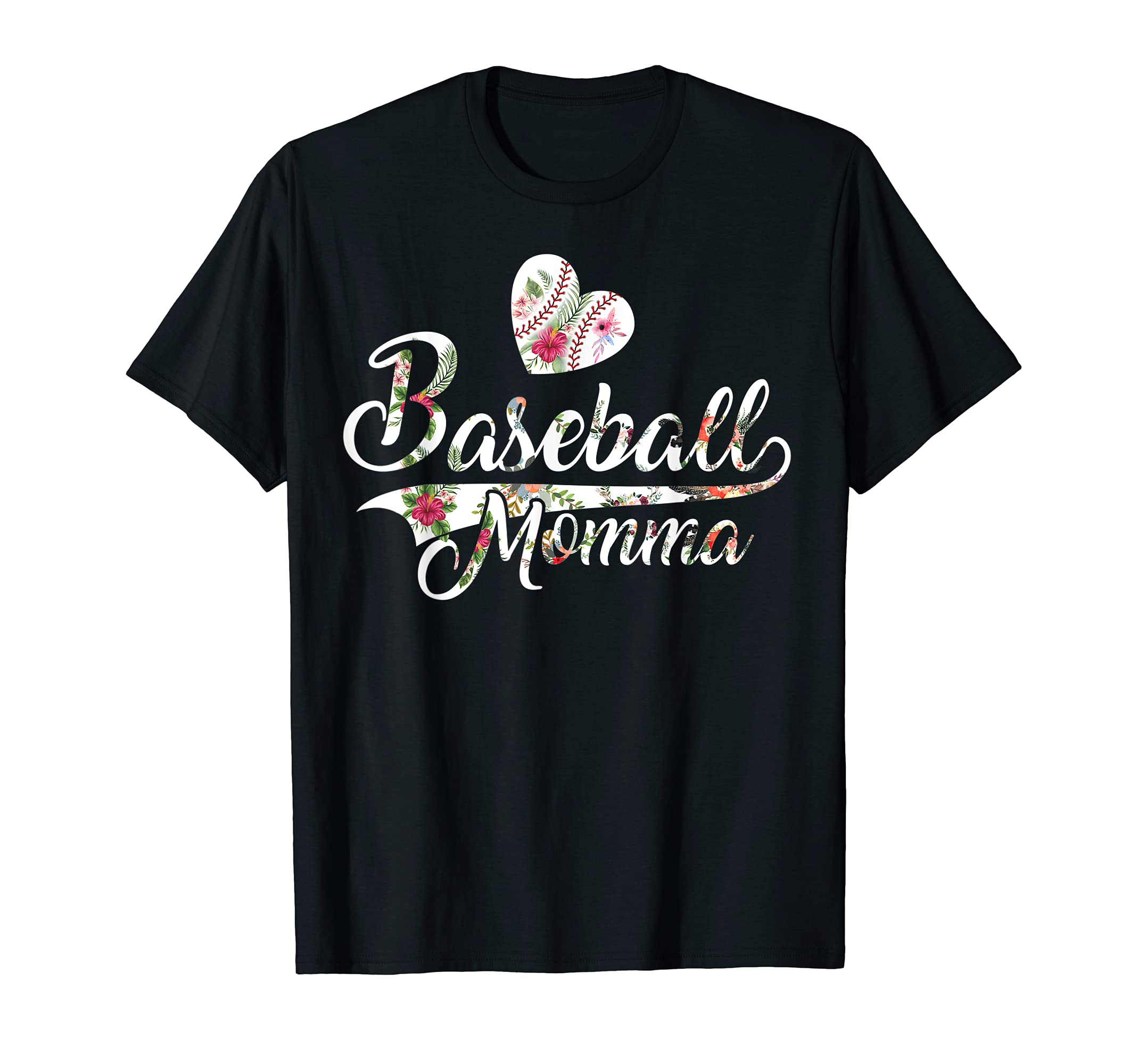 Mom Baseball Floral Mothers Day Gift T-Shirt - Graphic Print Unisex - T-Shirt, Sweatshirt, Hoodie