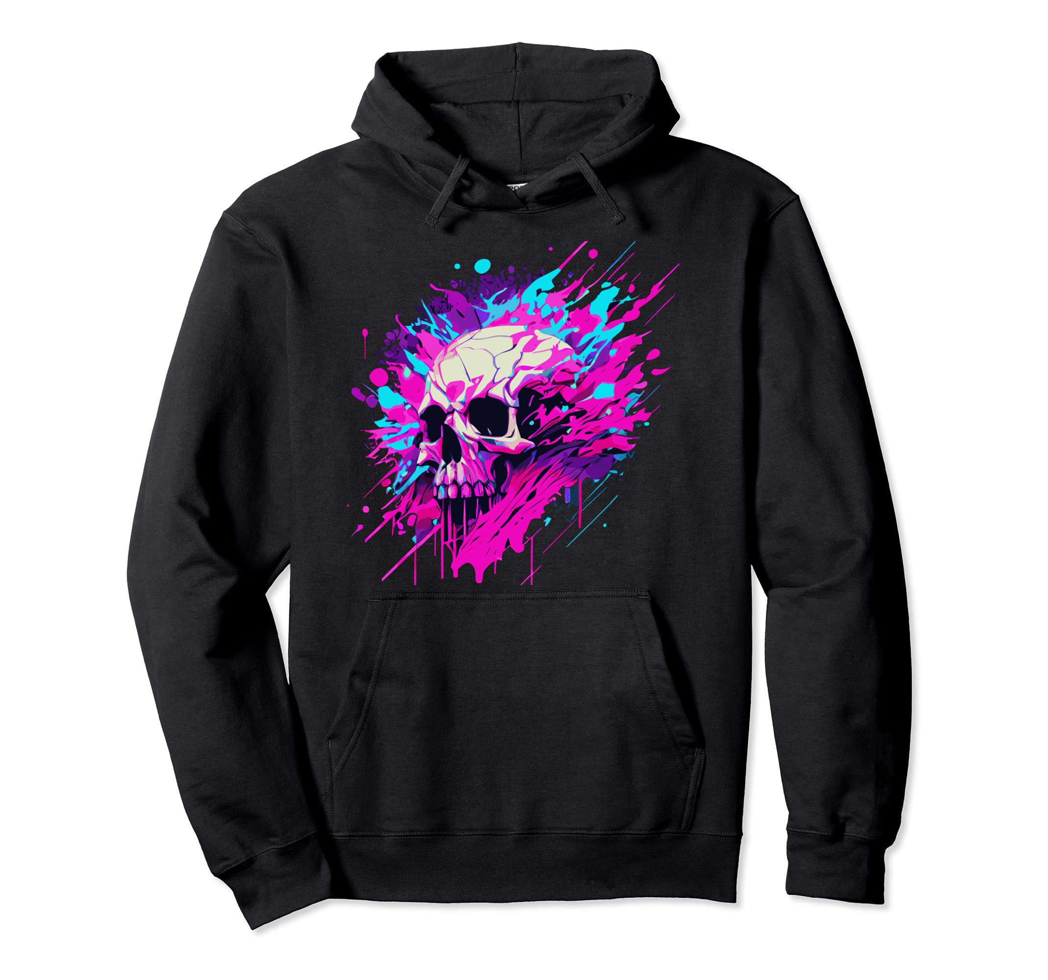 Vaporwave Skull Urban Aesthetic Pastel Hoodie - Custom Art Print Unisex - T-Shirt, Sweatshirt, Hoodie