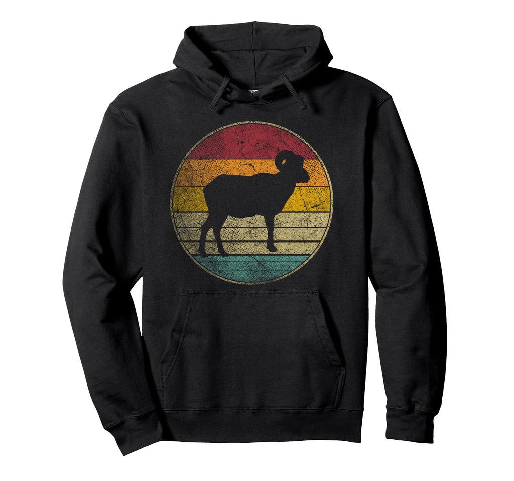 Big Horn Sheep Ram Goat Distressed Hoodie - Aesthetic Graphic Unisex - T-Shirt, Sweatshirt, Hoodie