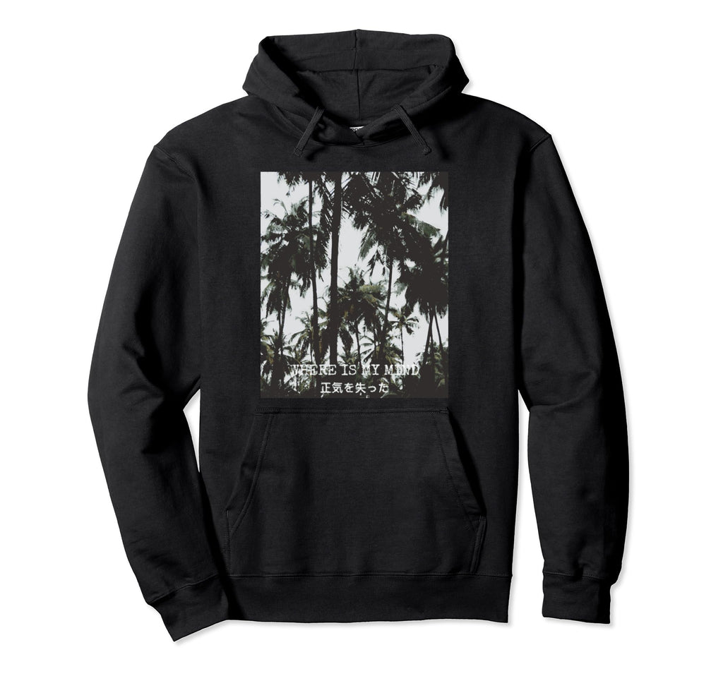 Aesthetic Vaporwave Palm Trees Hoodie - Casual Everyday Wear for Adults - T-Shirt, Sweatshirt, Hoodie