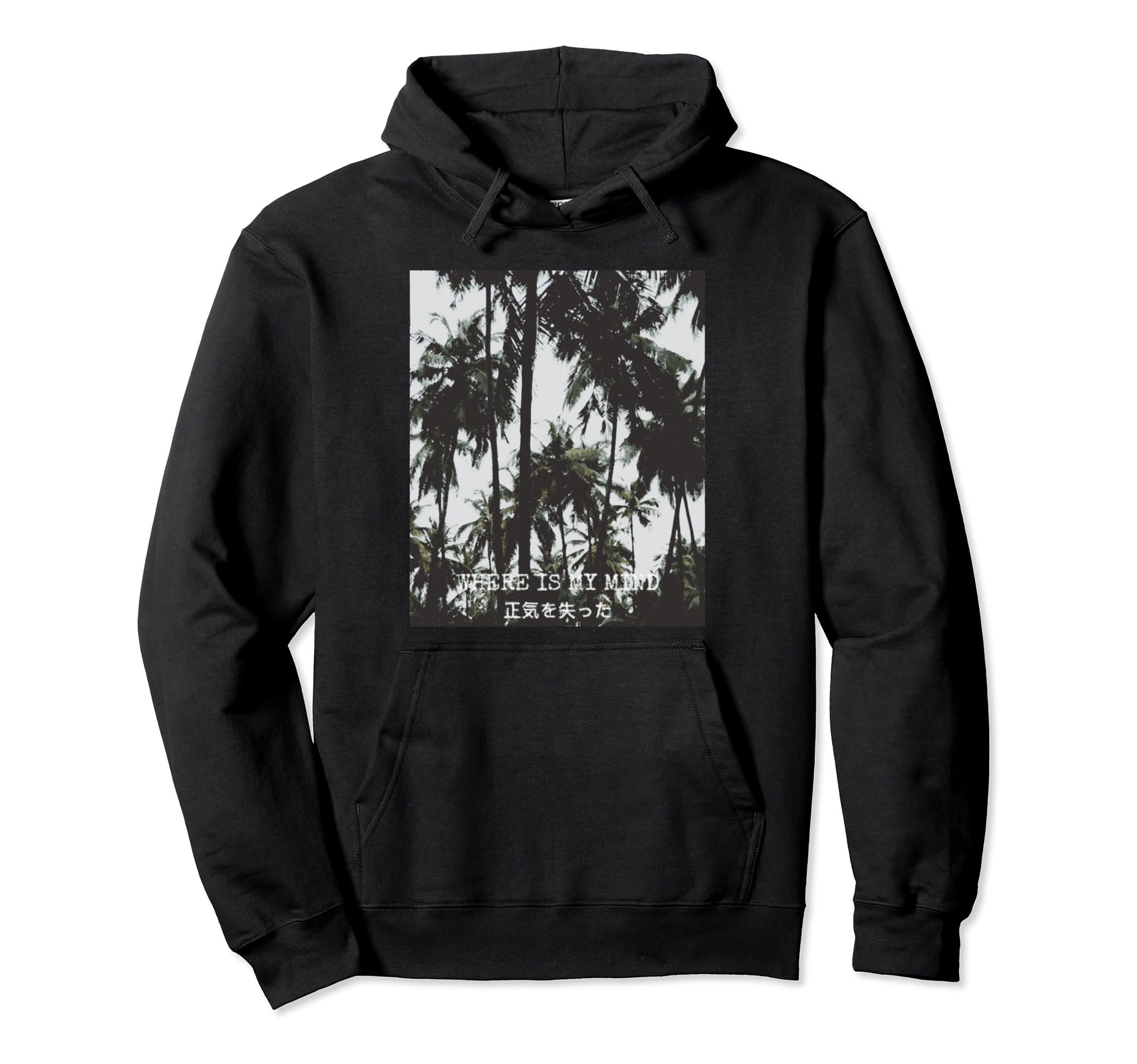 Aesthetic Vaporwave Palm Trees Hoodie - Casual Everyday Wear for Adults - T-Shirt, Sweatshirt, Hoodie
