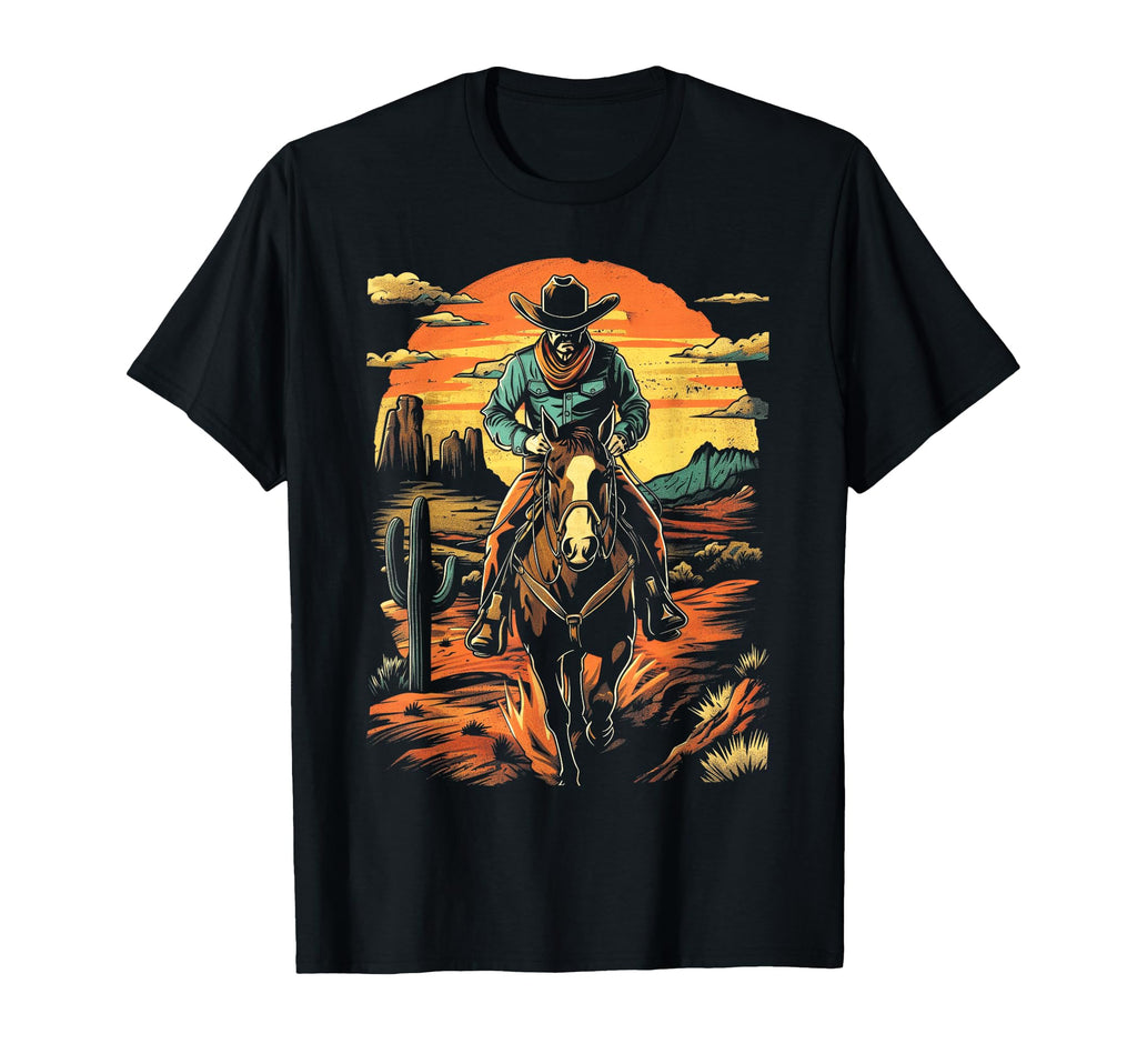 Southwestern Cowboy Western Desert T-Shirt - Custom Art Print for Adults - T-Shirt, Sweatshirt, Hoodie