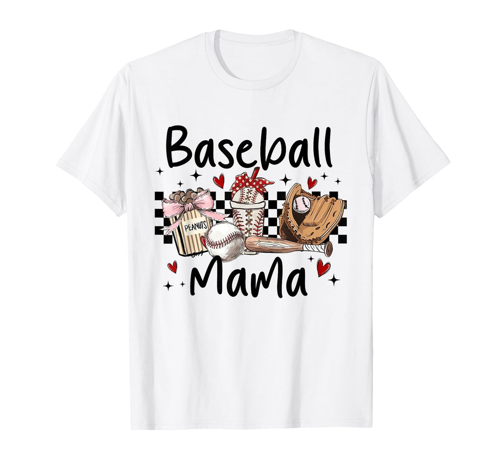 Baseball Mama Heart Mothers Day Mom T-Shirt - Aesthetic Graphic for Adults - T-Shirt, Sweatshirt, Hoodie