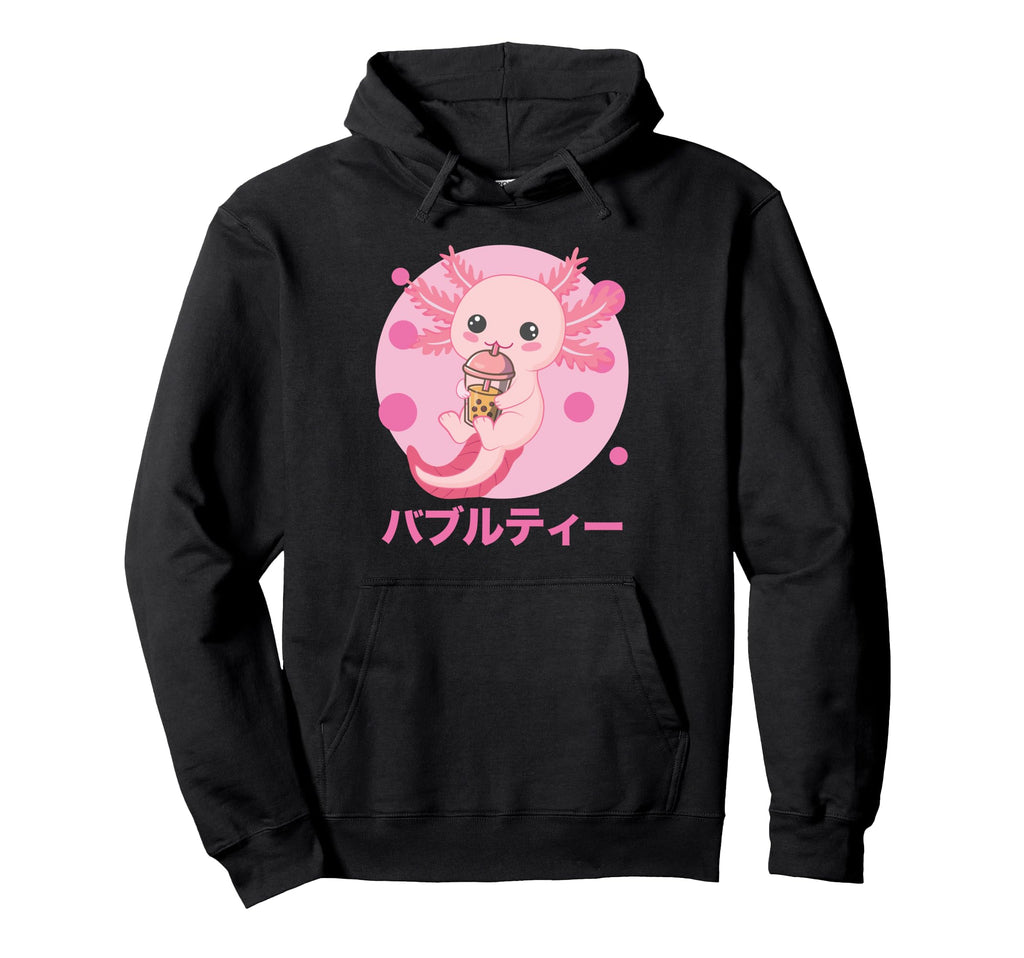 Axolotl Bubble Tea Kawaii Otaku Japanese Hoodie - Trendy Graphic Unisex - T-Shirt, Sweatshirt, Hoodie