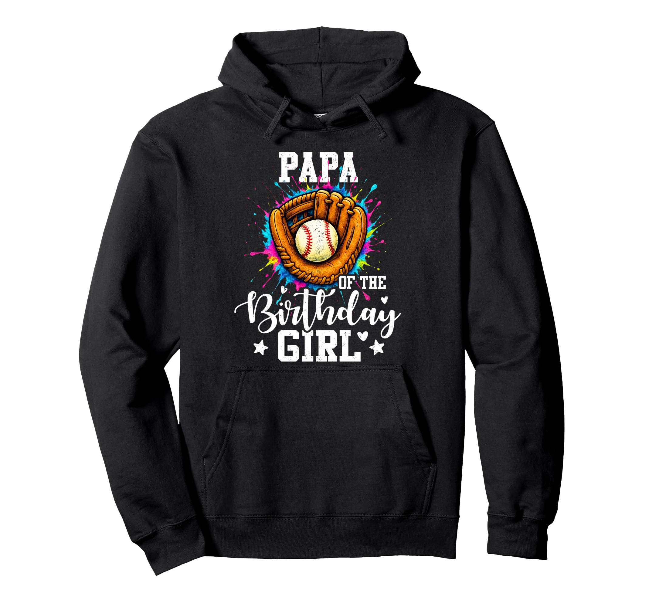 Papa Birthday Baseball Colorful Hoodie - Aesthetic Graphic Men Women - T-Shirt, Sweatshirt, Hoodie