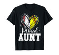Proud Aunt Baseball Softball Heart Aunt T-Shirt - Minimalist Print Unisex - T-Shirt, Sweatshirt, Hoodie