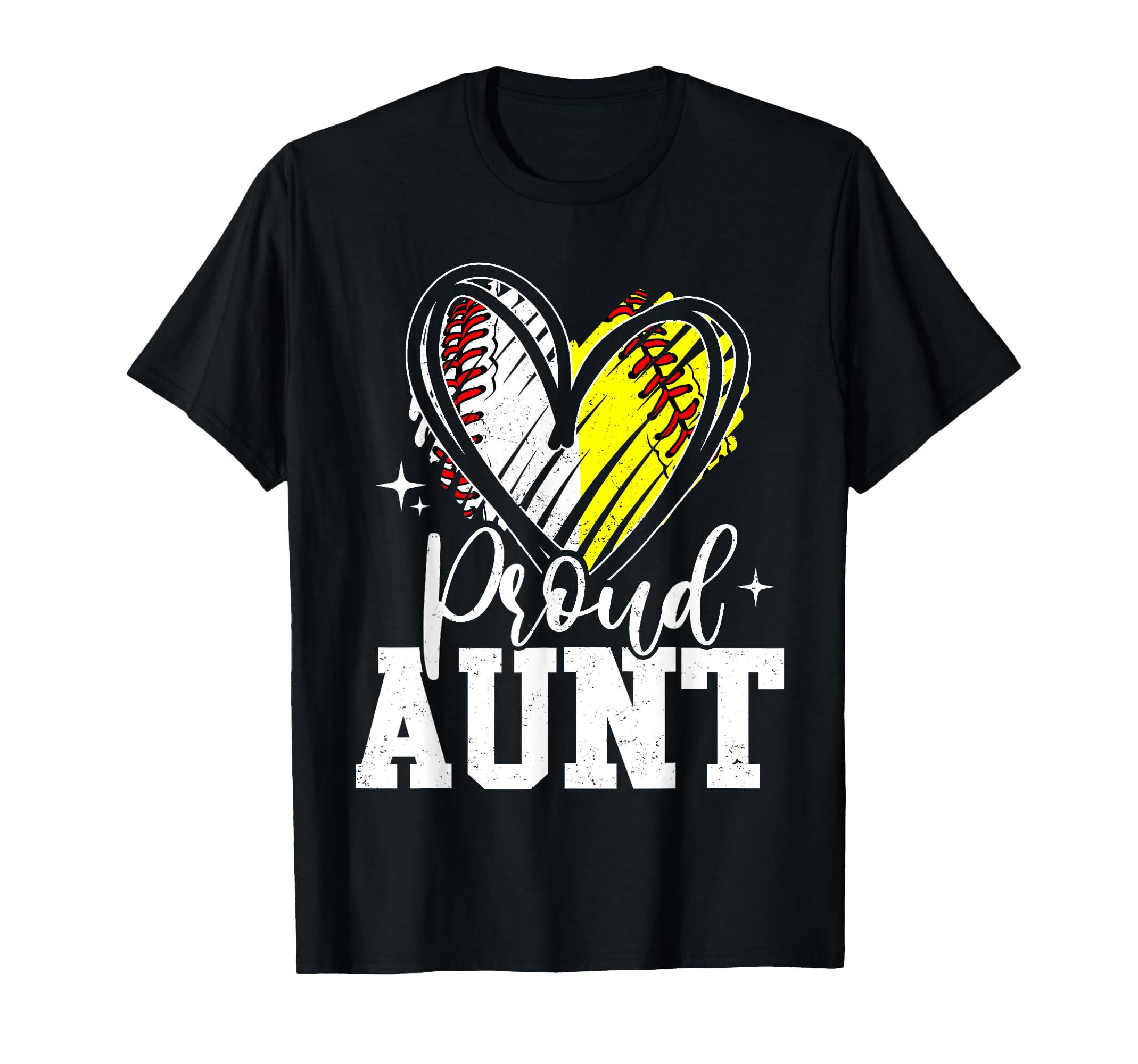Proud Aunt Baseball Softball Heart Aunt T-Shirt - Minimalist Print Unisex - T-Shirt, Sweatshirt, Hoodie
