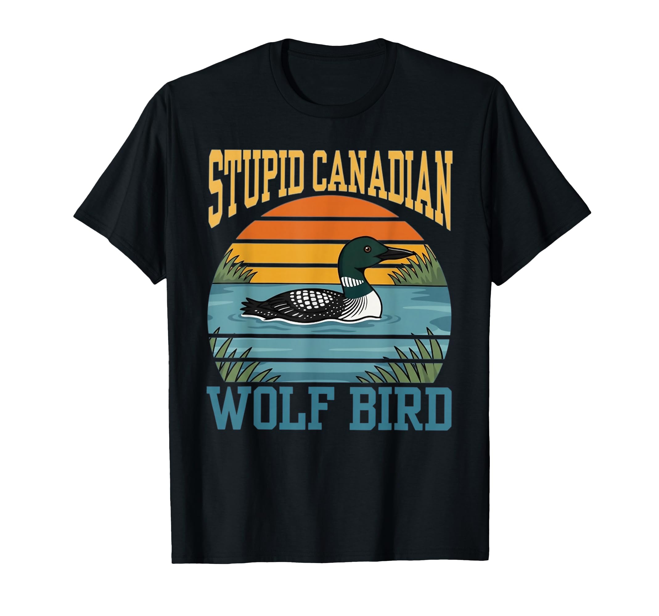 Stupid Canadian Wolf Bird Sunset T-Shirt - Custom Art Print for Adults - T-Shirt, Sweatshirt, Hoodie