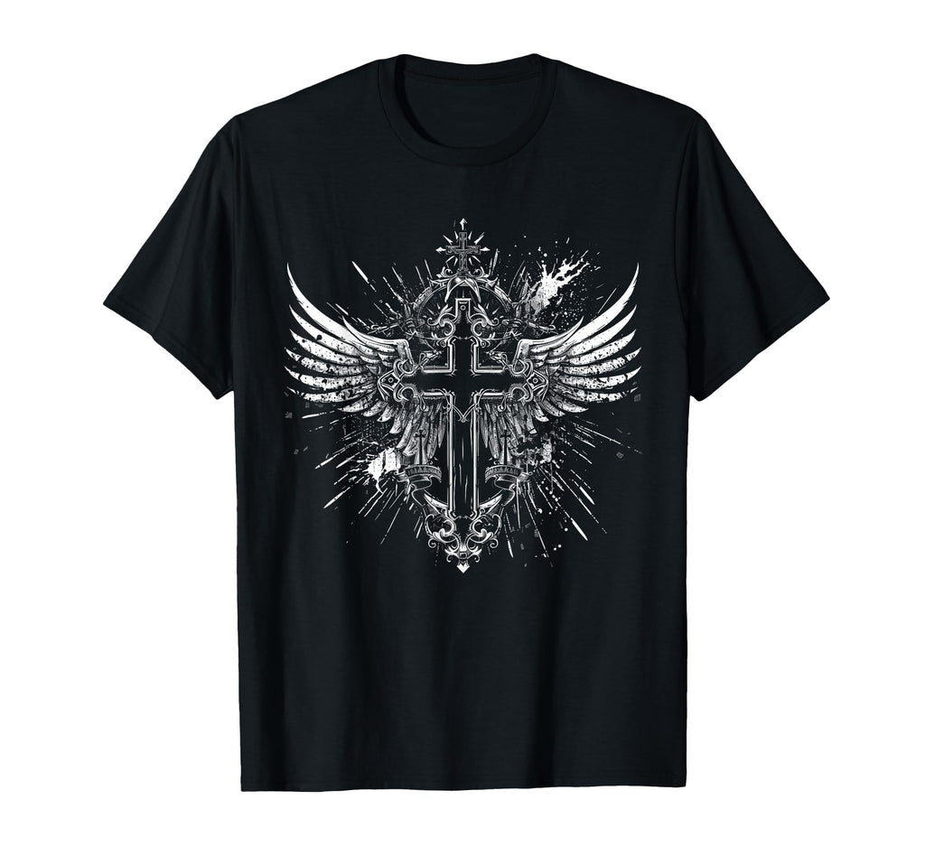Cross Wings Y2K Alt Grunge Emo T-Shirt - Fun Novelty Design for Adults - T-Shirt, Sweatshirt, Hoodie
