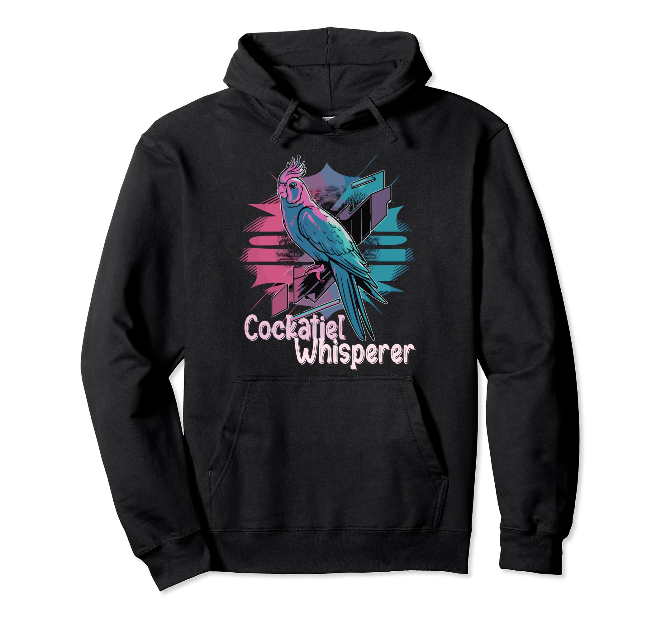 Vaporwave Cockatiel Whisperer Funny Hoodie - Unique Graphic Men Women - T-Shirt, Sweatshirt, Hoodie