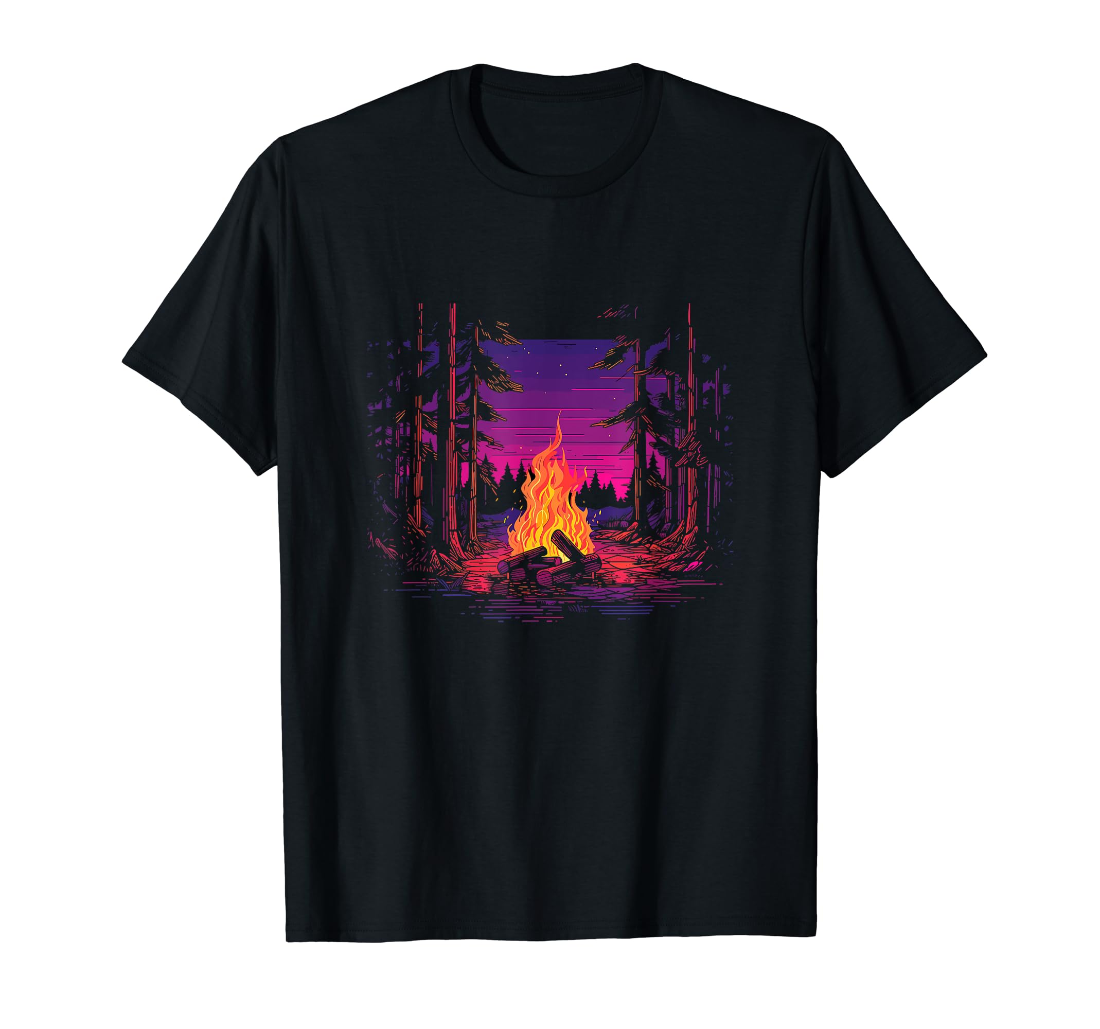 Vaporwave Campfire Indie Aesthetic T-Shirt - Unique Graphic Men Women - T-Shirt, Sweatshirt, Hoodie