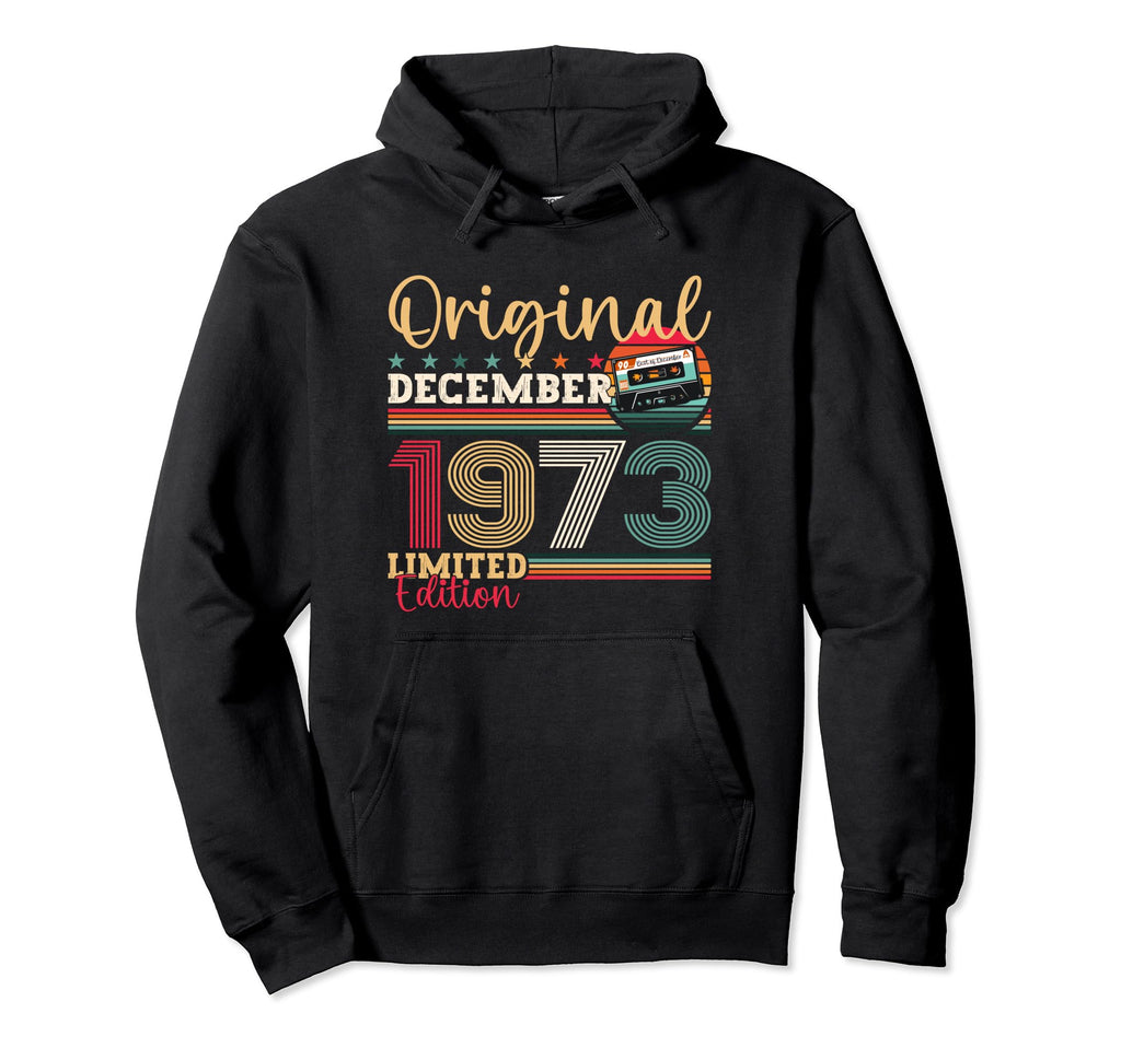 50Th Birthday December 1973 Cassette Hoodie - Trendy Graphic for Adults - T-Shirt, Sweatshirt, Hoodie
