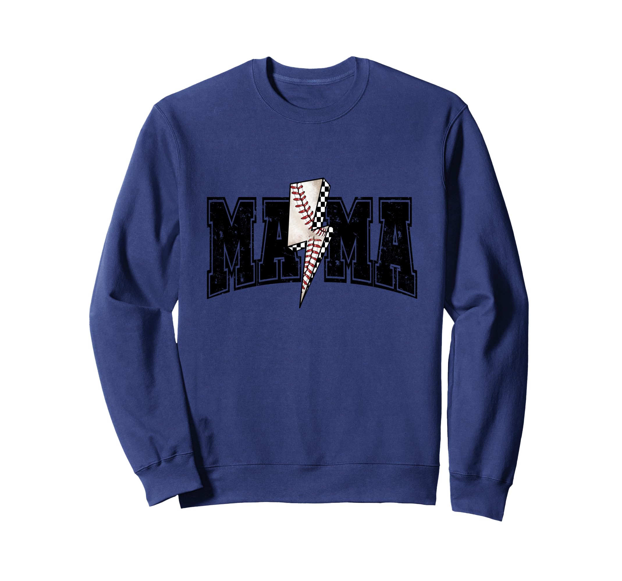 Baseball Mama Varsity Lightning Sweatshirt - Novelty Apparel for Adults - T-Shirt, Sweatshirt, Hoodie