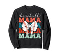 Baseball Mama Groovy Baseball Sweatshirt - Graphic Print for Adults - T-Shirt, Sweatshirt, Hoodie