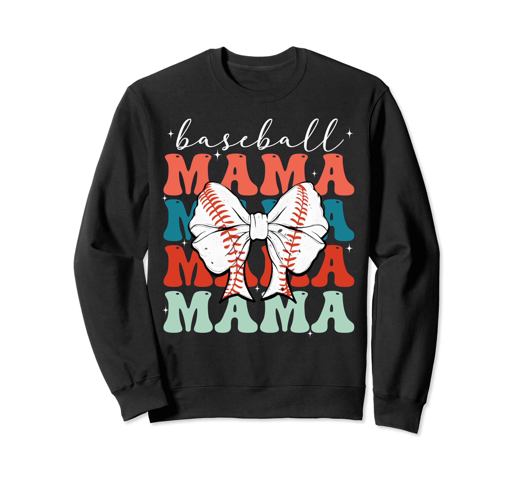 Baseball Mama Groovy Baseball Sweatshirt - Graphic Print for Adults - T-Shirt, Sweatshirt, Hoodie