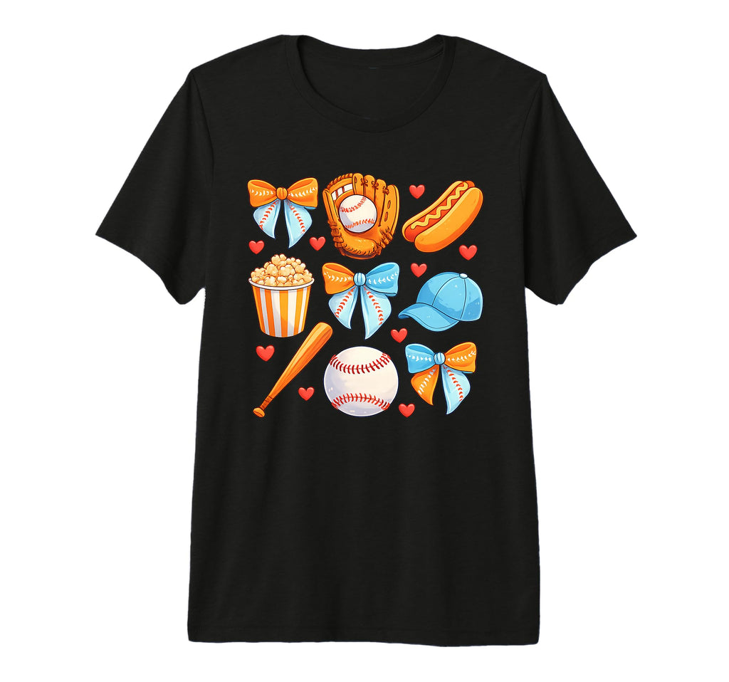 Baseball Coquette Bow Baseball Cheer T-Shirt - Minimalist Print for Adults - T-Shirt, Sweatshirt, Hoodie