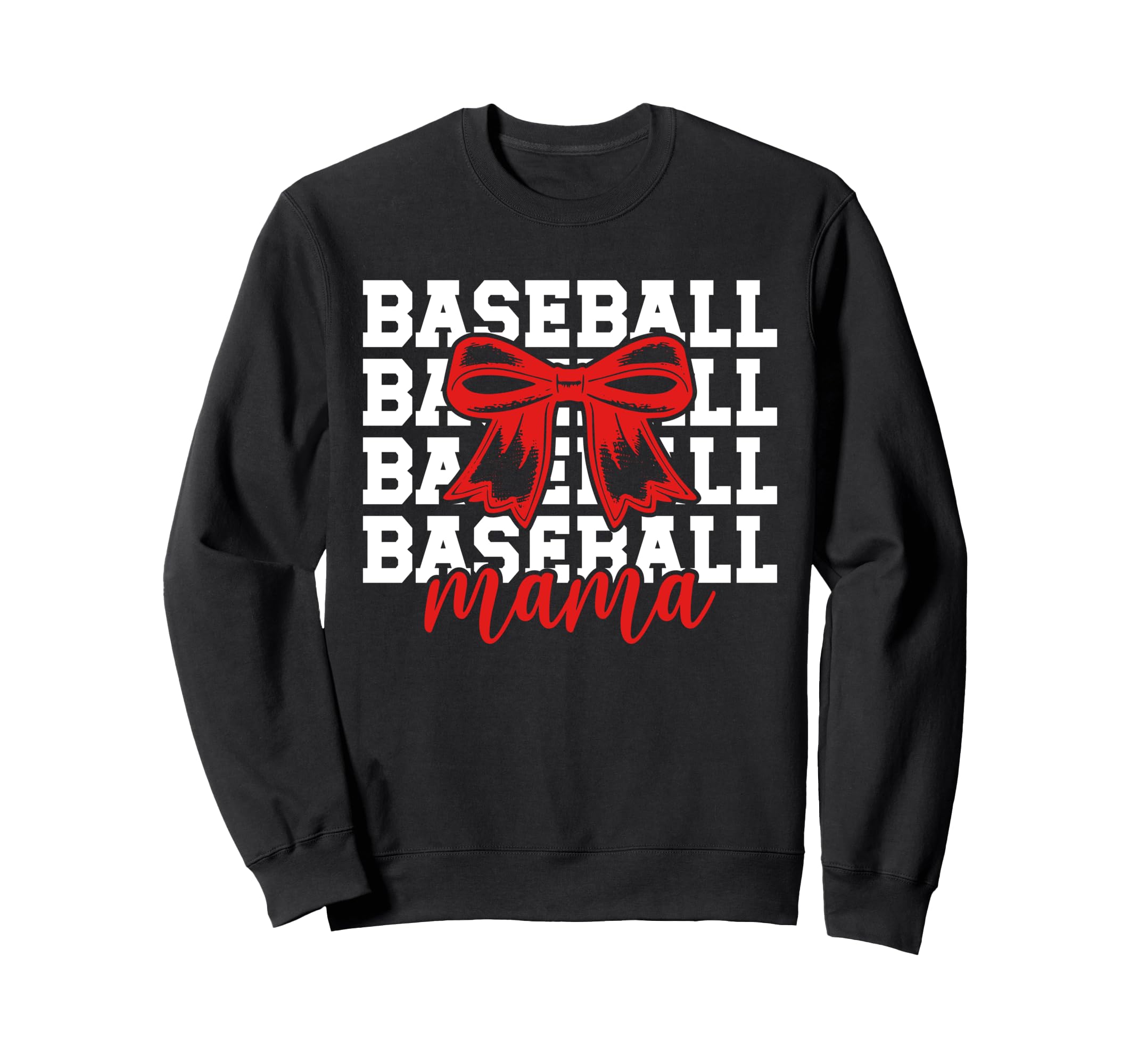 Baseball Mama Bow Baseball Mom Sweatshirt - Aesthetic Graphic for Adults - T-Shirt, Sweatshirt, Hoodie