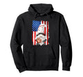 Baseball Catcher Dad American Flag Hoodie - Trendy Graphic Men Women - T-Shirt, Sweatshirt, Hoodie