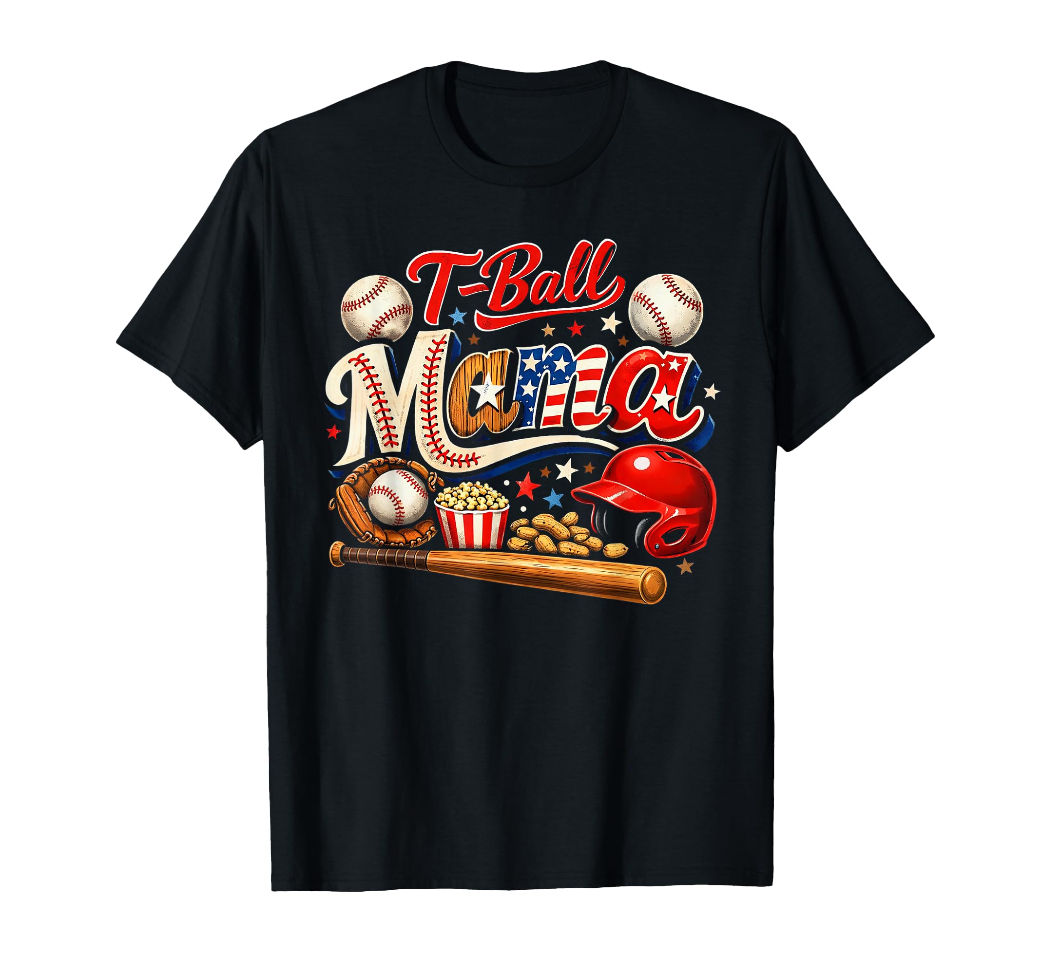 T Ball Mama Patriotic Baseball Game T-Shirt - Streetwear Style Men Women - T-Shirt, Sweatshirt, Hoodie