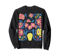 Boho Abstract Flowers Bohemian Sweatshirt - Streetwear Style for Adults - T-Shirt, Sweatshirt, Hoodie