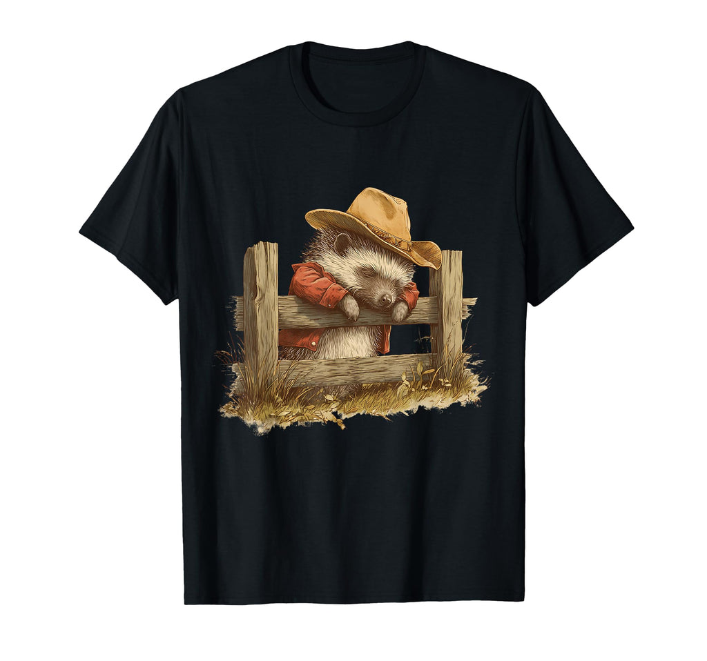 Hedgehog Cowboy Rodeo Cowgirl Western T-Shirt - Aesthetic Graphic Unisex - T-Shirt, Sweatshirt, Hoodie