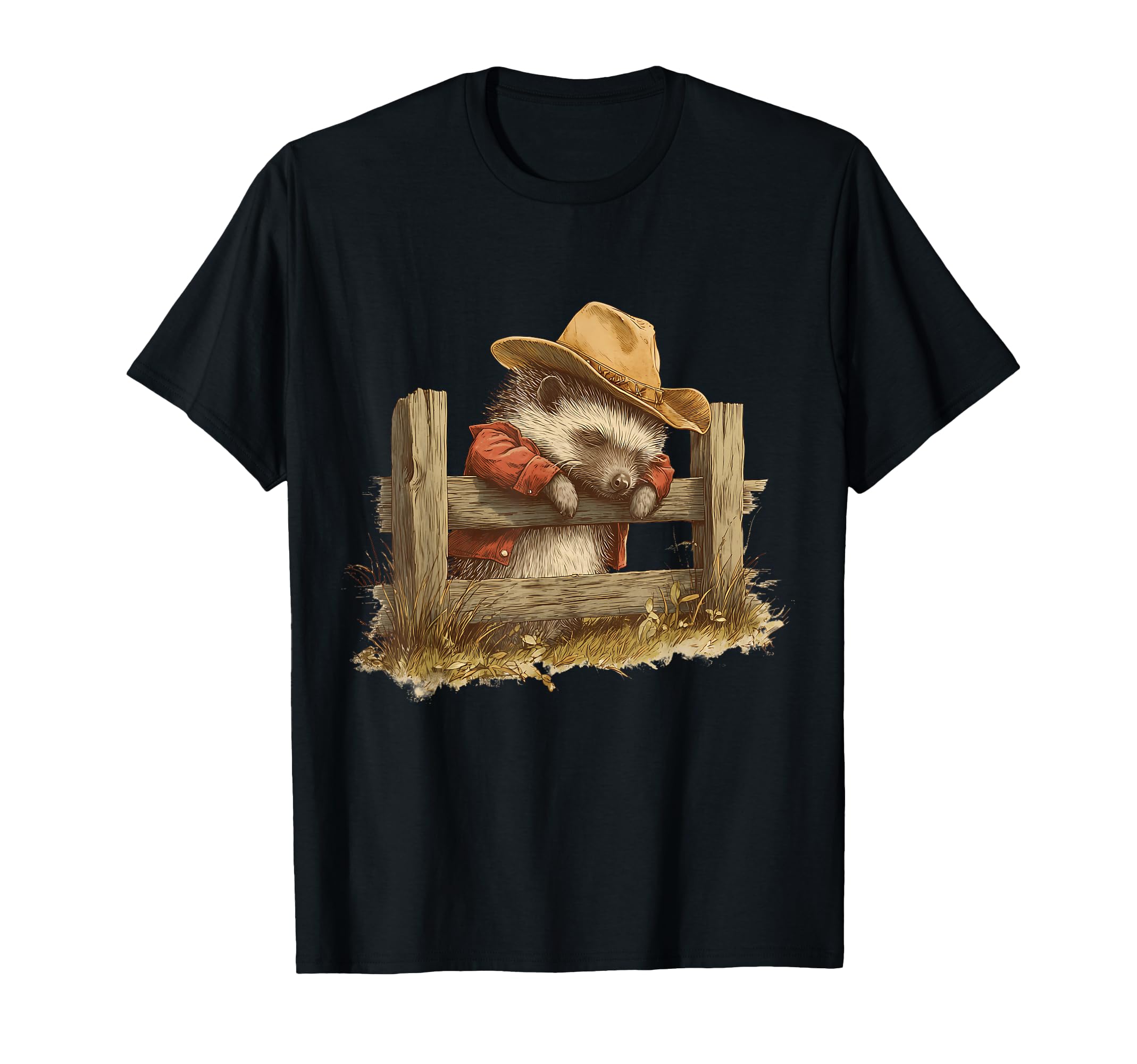 Hedgehog Cowboy Rodeo Cowgirl Western T-Shirt - Aesthetic Graphic Unisex - T-Shirt, Sweatshirt, Hoodie