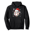 Baseball Ball Santa Hat Light Merry Hoodie - Trendy Graphic for Adults - T-Shirt, Sweatshirt, Hoodie
