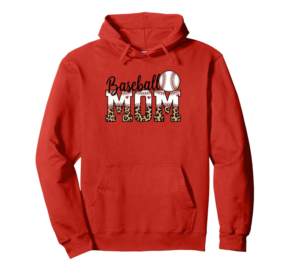 Baseball Mom Leopard Heart And Ball Mama Hoodie - Unique Graphic Men Women - T-Shirt, Sweatshirt, Hoodie