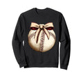 Baseball Coquette Bow Baseball Mom Sweatshirt - Unique Graphic Unisex - T-Shirt, Sweatshirt, Hoodie