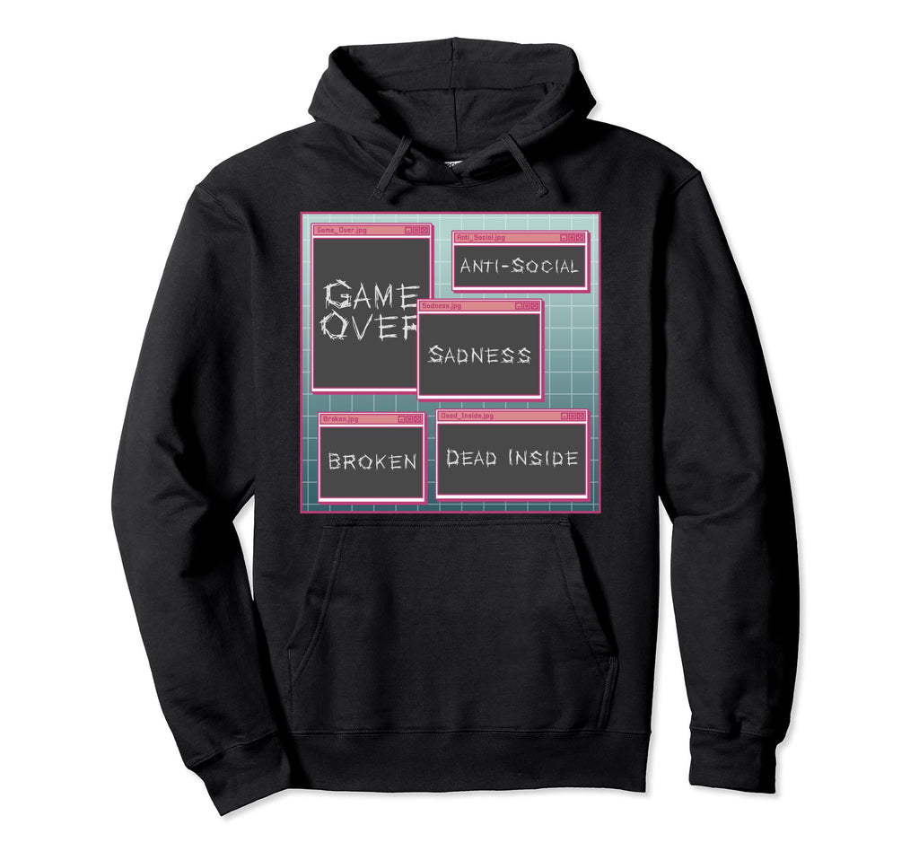 Vaporwave Aesthetic Gothic Sad Emo Goth Hoodie - Unique Graphic Men Women - T-Shirt, Sweatshirt, Hoodie