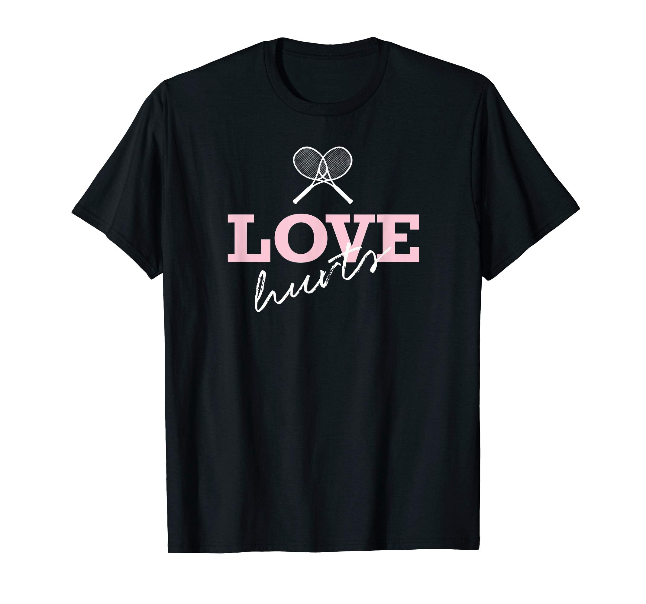 Crossed Tennis Racquets Love Hurts T-Shirt - Minimalist Print Men Women - T-Shirt, Sweatshirt, Hoodie