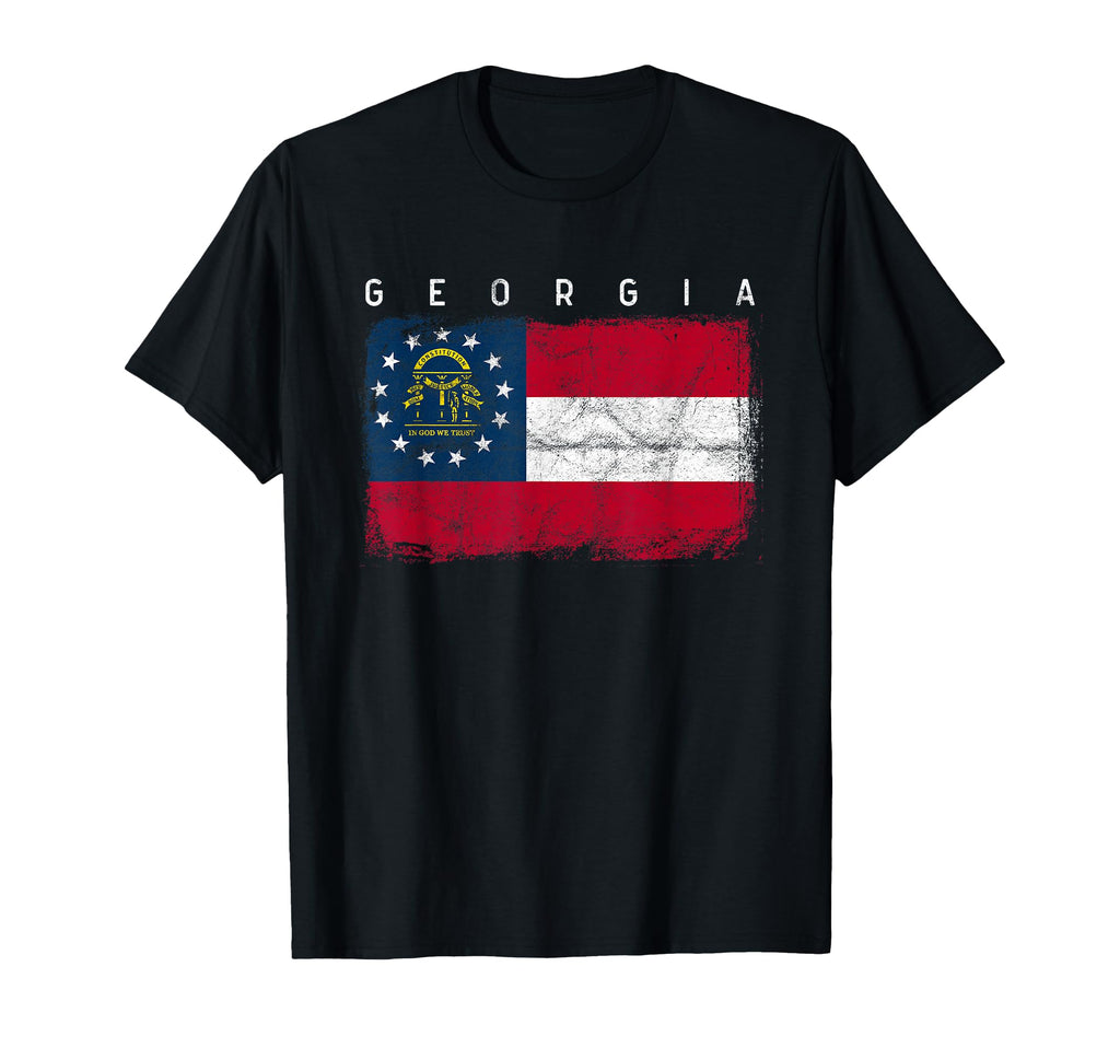 Georgia Distressed Home State Flag T-Shirt - Graphic Print for Adults - T-Shirt, Sweatshirt, Hoodie