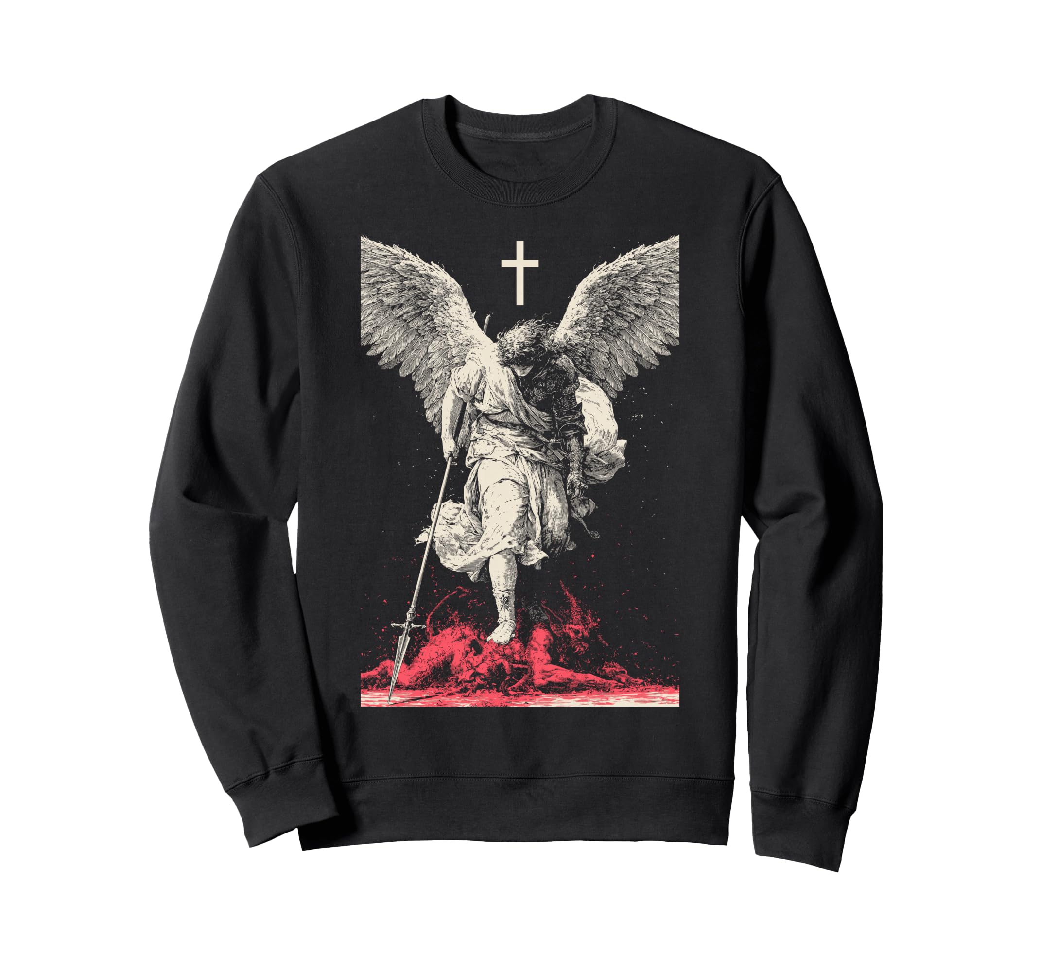 Saint Michael Archangel Urban Sweatshirt - Aesthetic Graphic Men Women - T-Shirt, Sweatshirt, Hoodie