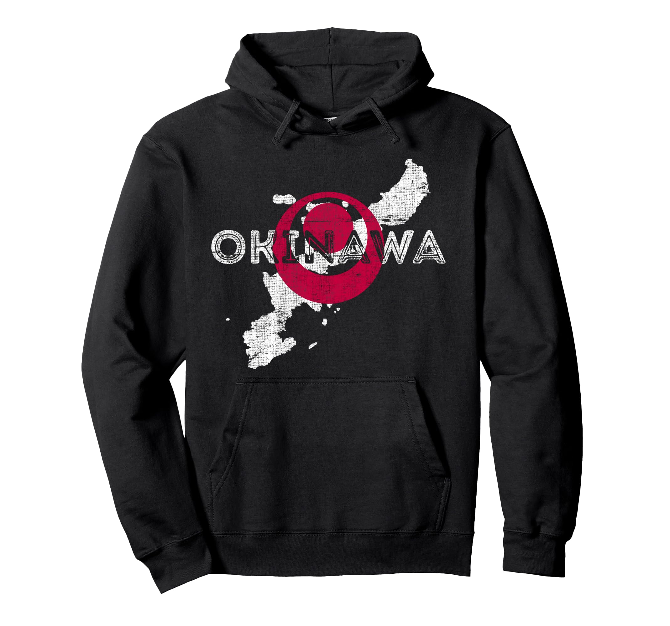 Okinawa Map And Flag Distressed Japan Hoodie - Graphic Print Unisex - T-Shirt, Sweatshirt, Hoodie