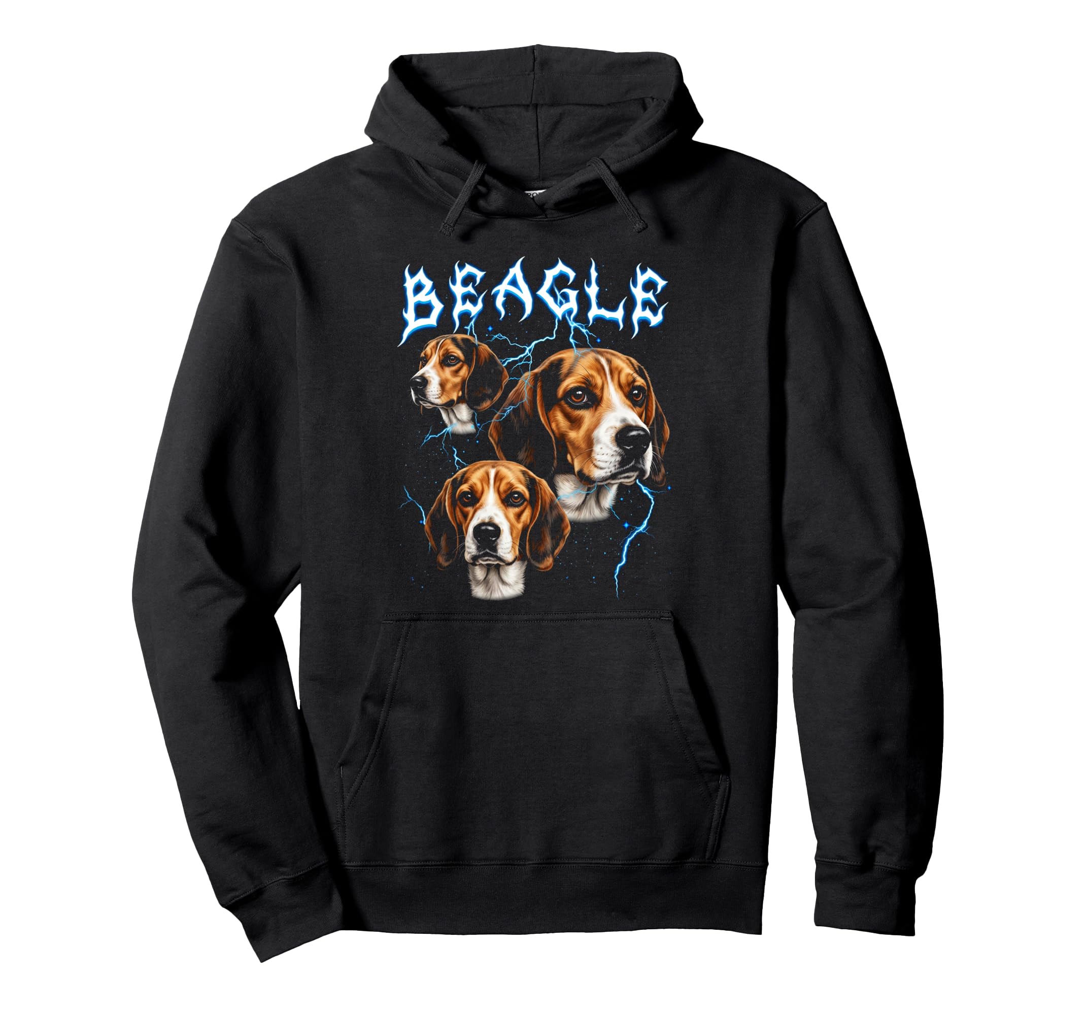 Beagle 90S Heavy Metal Dog Lover 80S Hoodie - Minimalist Print for Adults - T-Shirt, Sweatshirt, Hoodie