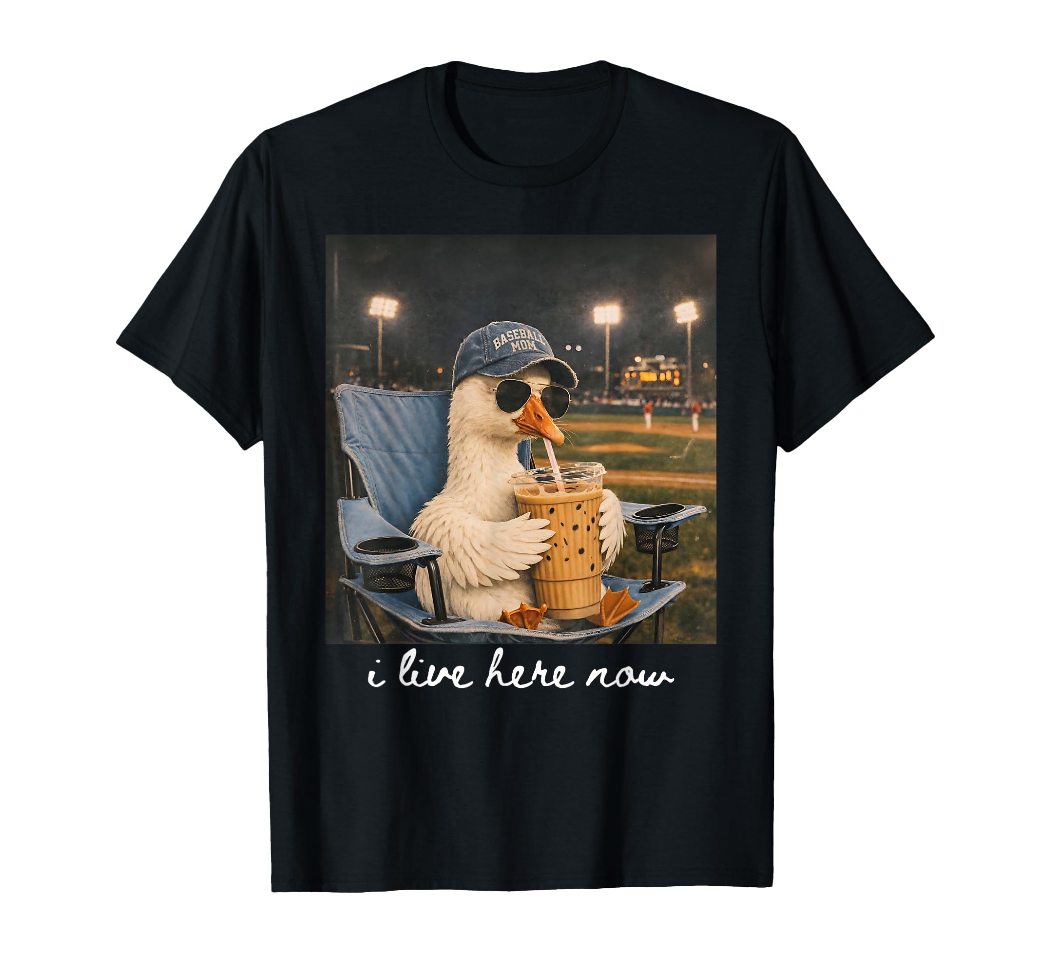 Funny Goose Baseball Mom Iced Coffee I T-Shirt - Aesthetic Graphic Unisex - T-Shirt, Sweatshirt, Hoodie