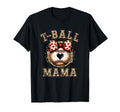 T Ball Mama Ball Bow Baseball Teen T-Shirt - Unique Graphic for Adults - T-Shirt, Sweatshirt, Hoodie