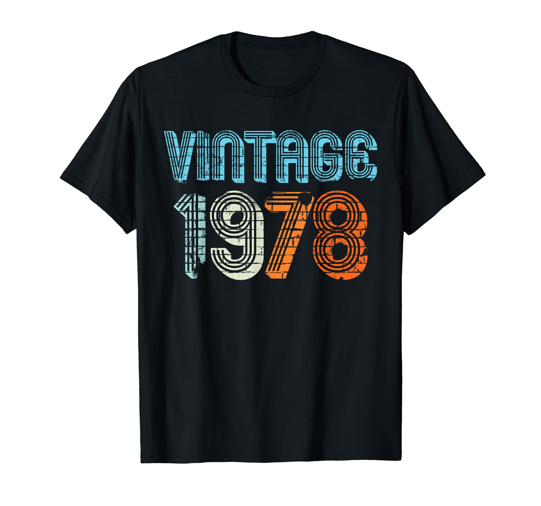 1978 Seventies 40 Birthday Distressed T-Shirt - Graphic Print Unisex - T-Shirt, Sweatshirt, Hoodie