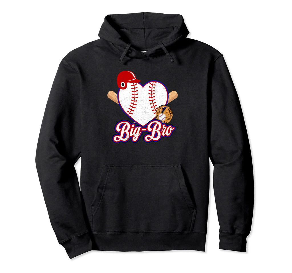 Baseball Big Bro Matching Family Softball Hoodie - Graphic Print Unisex - T-Shirt, Sweatshirt, Hoodie