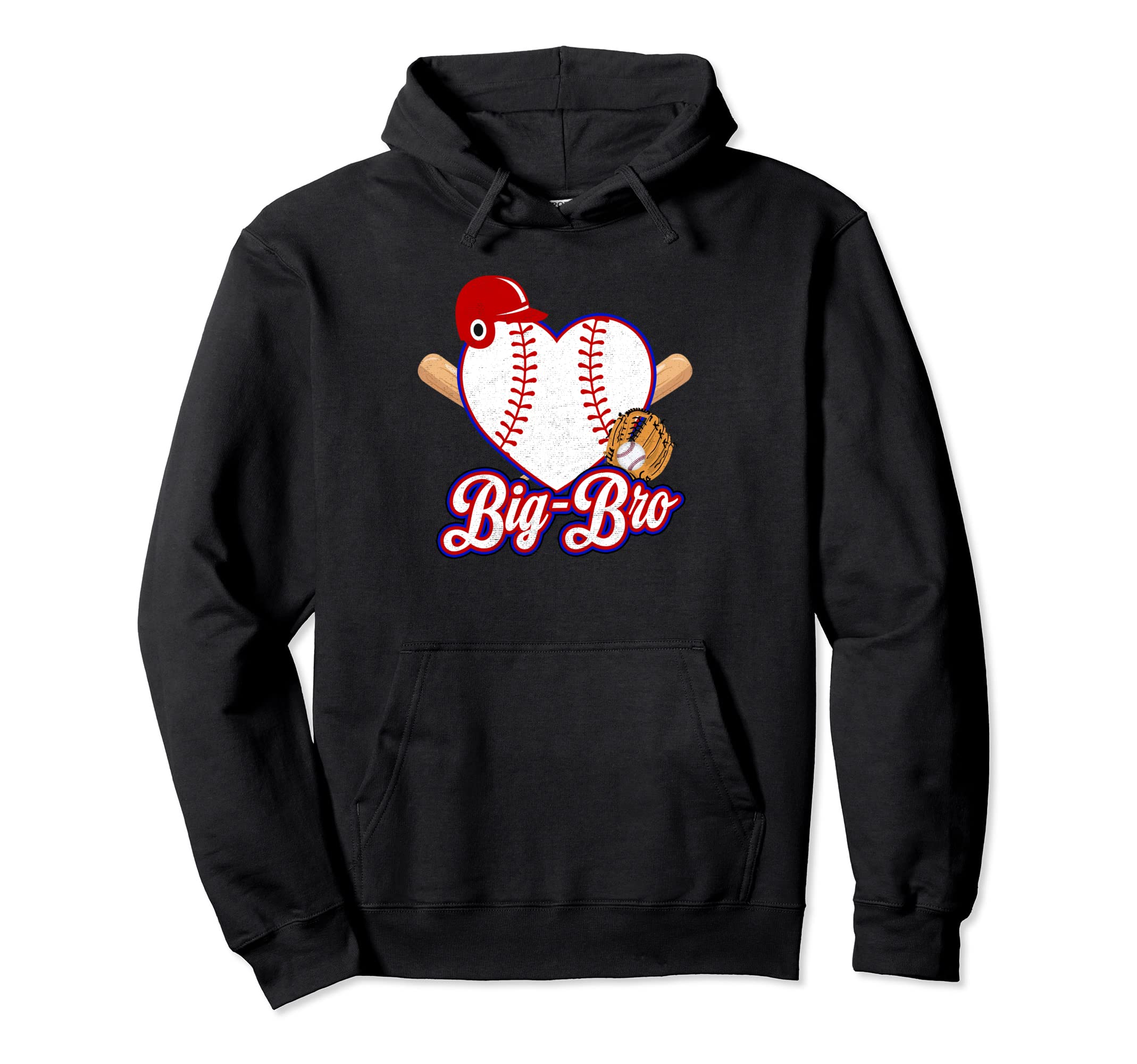 Baseball Big Bro Matching Family Softball Hoodie - Graphic Print Unisex - T-Shirt, Sweatshirt, Hoodie