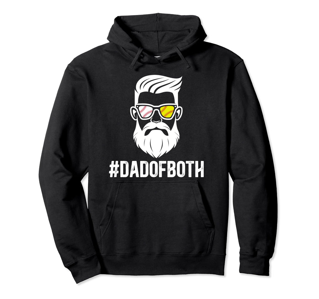 Dad Both Beard Baseball Softball Dad Hoodie - Novelty Apparel Unisex - T-Shirt, Sweatshirt, Hoodie