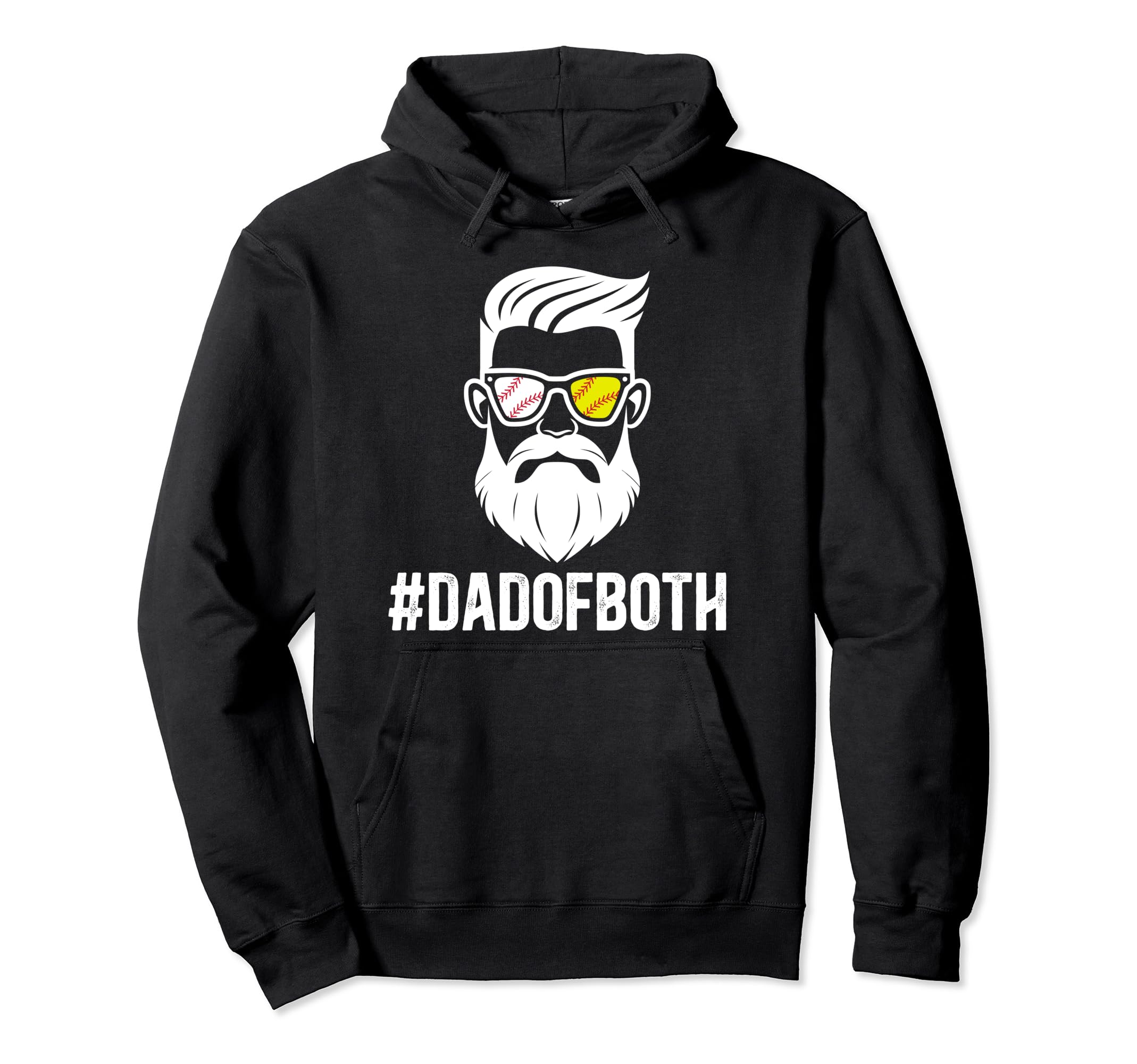 Dad Both Beard Baseball Softball Dad Hoodie - Novelty Apparel Unisex - T-Shirt, Sweatshirt, Hoodie