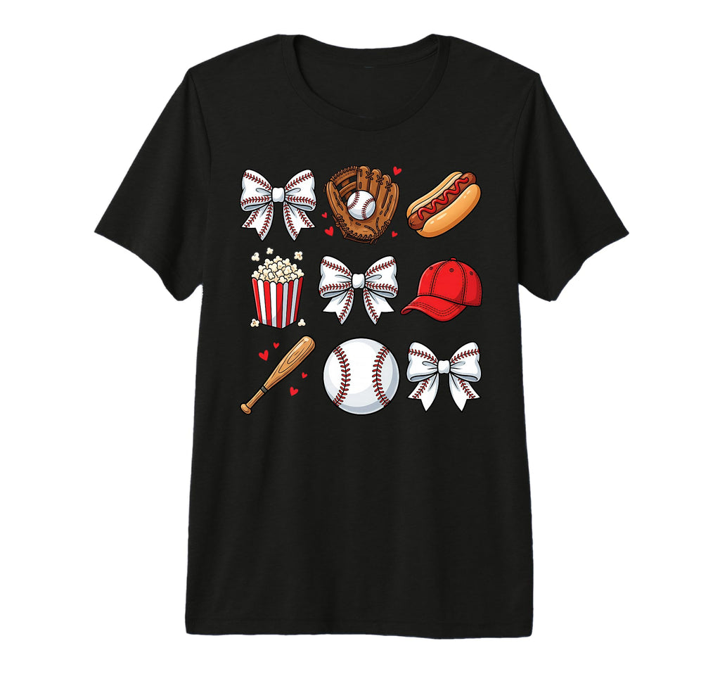 Baseball Coquette Bow Baseball Cheer Mom T-Shirt - Custom Art Print Unisex - T-Shirt, Sweatshirt, Hoodie