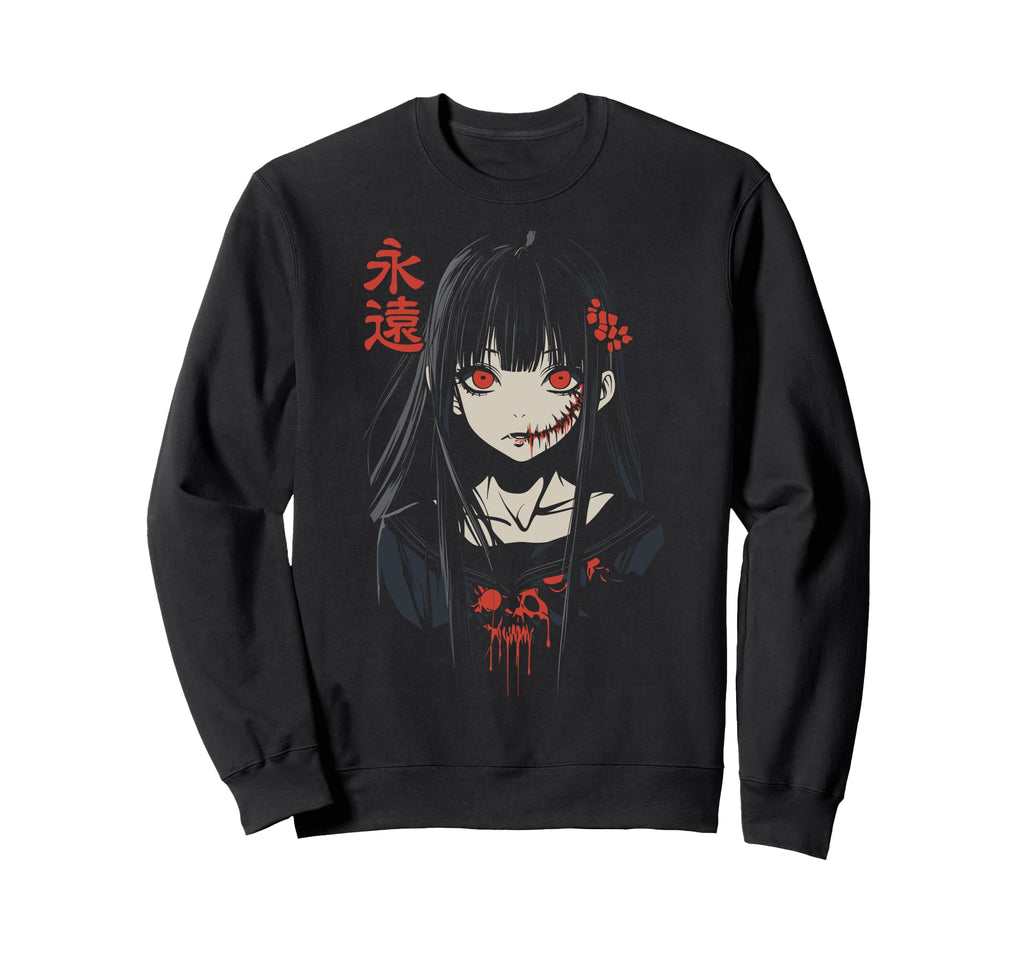 Anime Horror Aesthetic Soft Grunge Sweatshirt - Trendy Graphic for Adults - T-Shirt, Sweatshirt, Hoodie