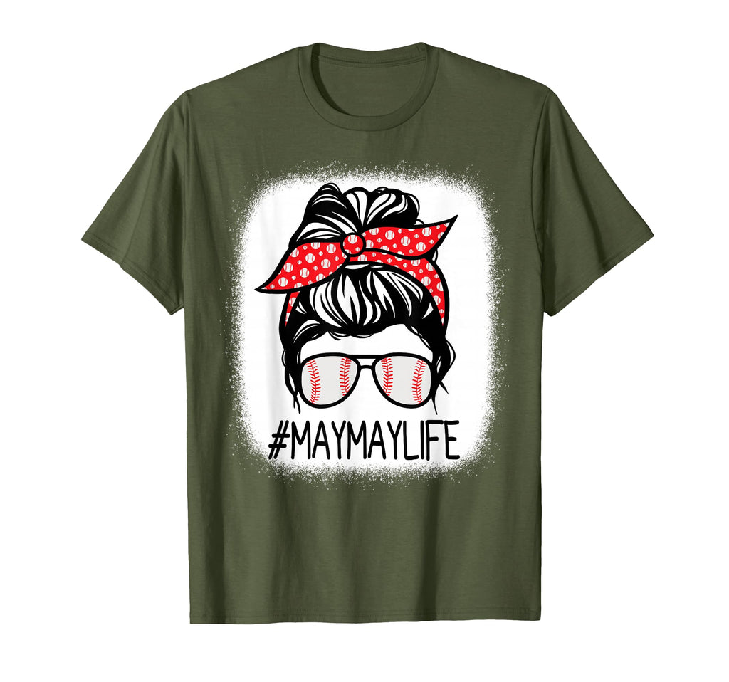 Maymay Bleached Messy Bun Baseball T-Shirt - Trendy Graphic Men Women - T-Shirt, Sweatshirt, Hoodie