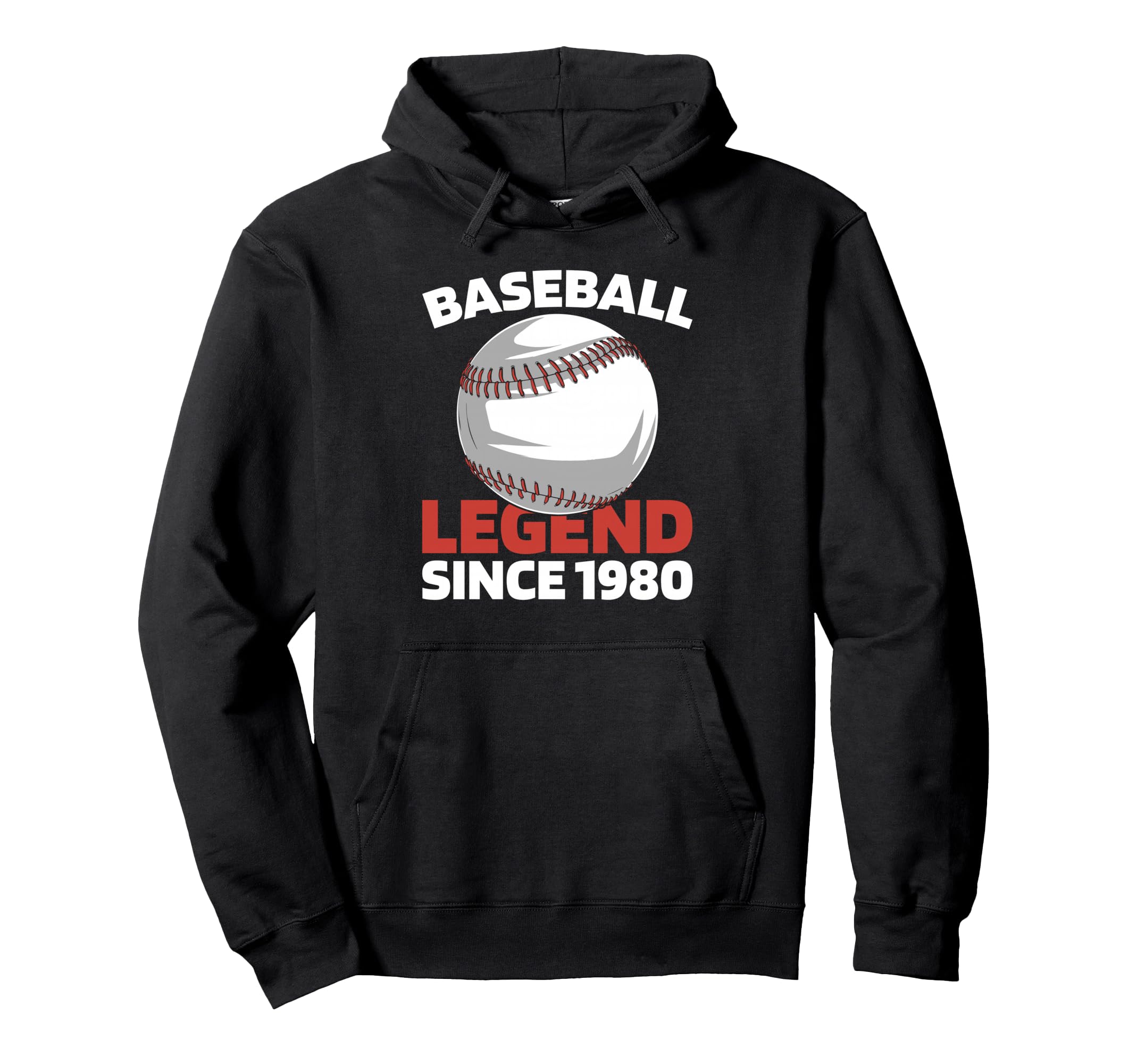 Born 1980 Baseballer Player Sport Hoodie - Minimalist Print for Adults - T-Shirt, Sweatshirt, Hoodie