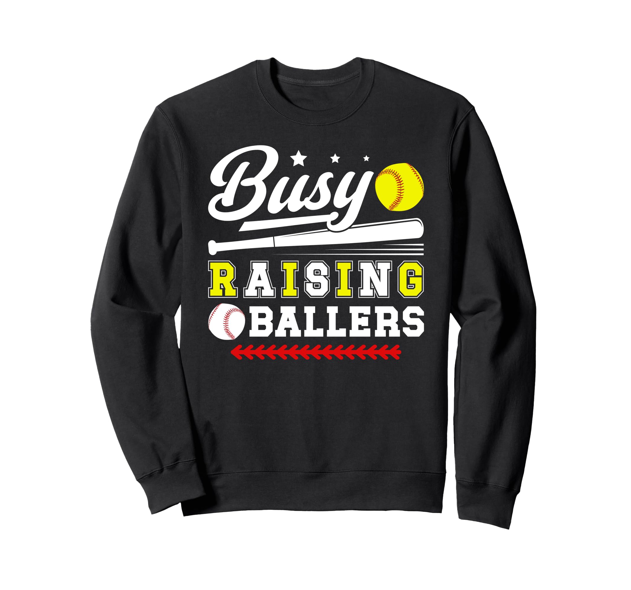 Busy Raising Ballers Softball Sweatshirt - Unique Graphic for Adults - T-Shirt, Sweatshirt, Hoodie