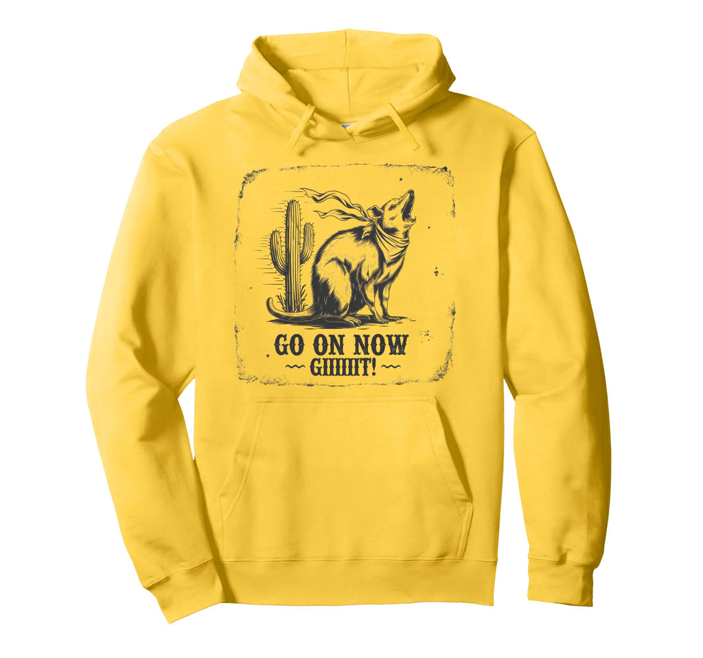 Go Now Git Cowboy Opossum Country Western Hoodie - Unique Graphic Men Women - T-Shirt, Sweatshirt, Hoodie