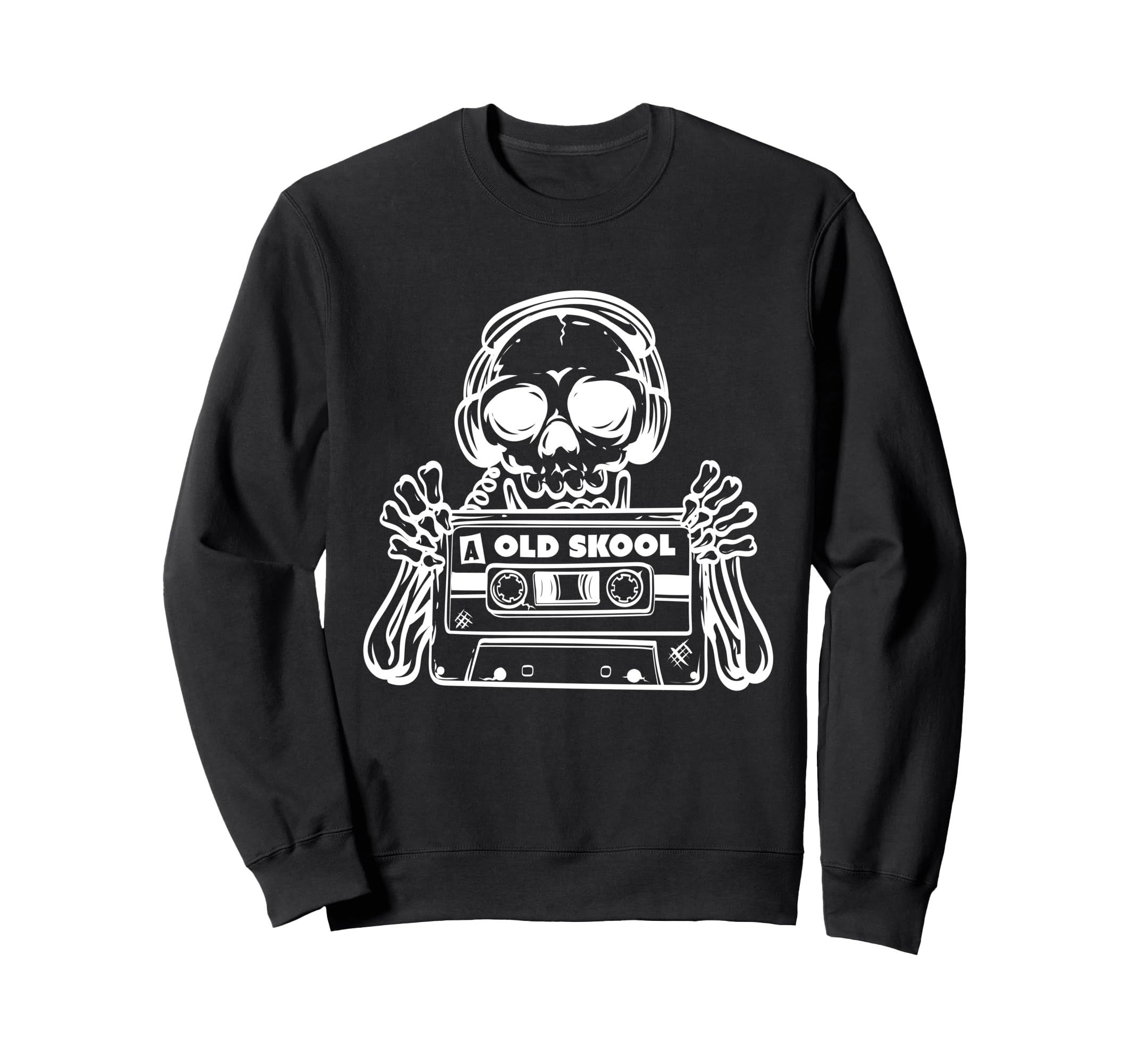 Cassette Tape Old Skool Music Skeleton Sweatshirt - Custom Art Print Unisex - T-Shirt, Sweatshirt, Hoodie