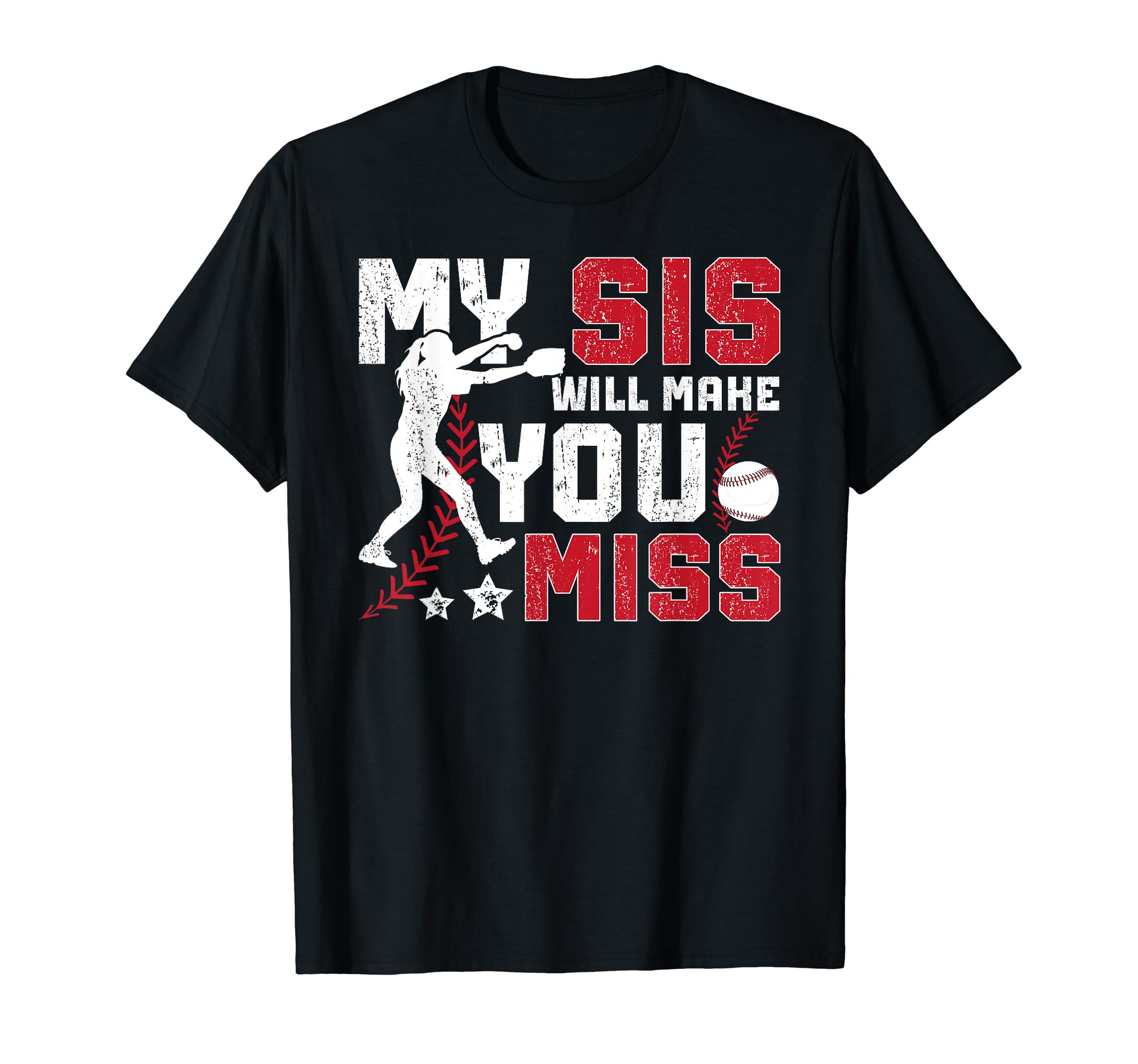 My Sis Baseball Pitcher Sister Baseball T-Shirt - Graphic Print Men Women - T-Shirt, Sweatshirt, Hoodie
